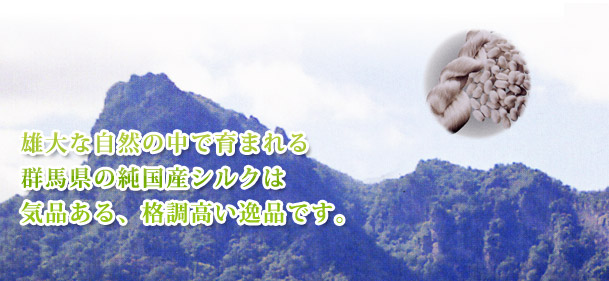 雄大な自然の中で育まれる群馬県の純国産シルクは気品ある、格調高い逸品です。
